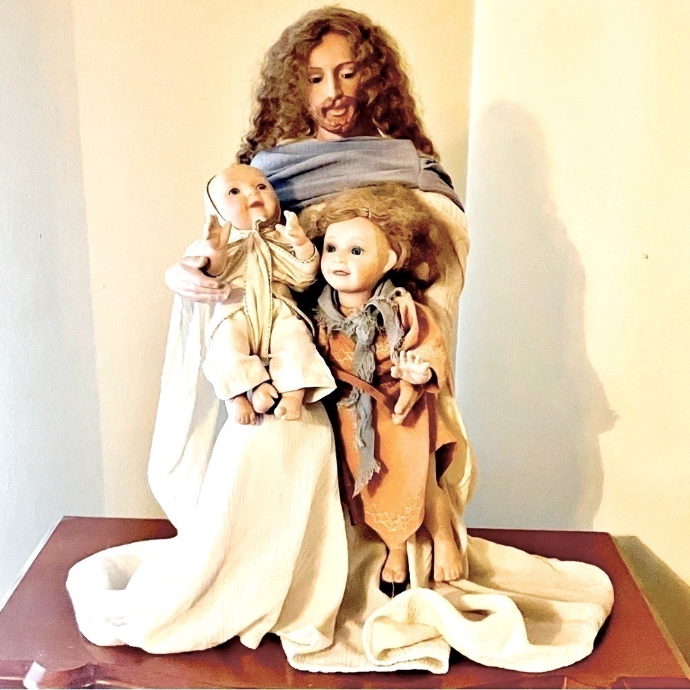 Vintage LE ASHTON DRAKE GALLERIES Jesus Children Figure Artist T. Tomescu Signed